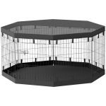 Kutsude aedik, 76 cm k&otilde;rge/ca 2,5 m&sup2;, 8 paneeli, p&otilde;randakate, kombineeritud katuskate, Juoda