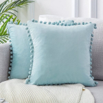 2tk/komplekt Velvet Viska Padjakatted Tuttidega Dekoratiivne Padjakate, Aqua Blue