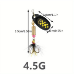 Premium Spinnerbait Kalap&uuml;&uuml;k&otilde;htu - P&ouml;&ouml;rleva Metallist S&auml;delev Disain Magevee ja Soolavee Kalap&uuml;&uuml;giks., 4,5 g