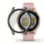 Nutikell Premium TPU Katte Garmin Venu 2/2S & Vivoactive 4S/4 Kaitse&uuml;mbris Aksessuaarid, Juoda