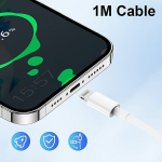 IPhone Kiirlaadija [MFi Sertifitseeritud] 45W USB C Seinalaadija Kaabliga., Juodas įkroviklis + 1M laidas