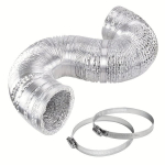 1tk 15.24 cm 4.88 m H&otilde;bedane Painduv &Otilde;hu Alumiiniumtoru, Isolatsioonita Ventilatsioon Fooliumtoru, 2 Roostevaba Teras Klambrid.