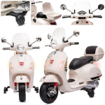 Elektriline mootorratas lastele Vespa MP3 Sun Baby, valge
