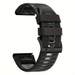Paindlik silikoonist rihm QuickFit 26mm 22mm jaoks Garminile, hingav veekindel higi- ja mustaklamber., Giliai pilka