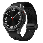 Vaakumiga Silikoonrihm Samsung Galaxy Watch 6 Klassik 47mm 43mm Sobiv, Hingav Sportlik Magnetiga Rihm., Juoda