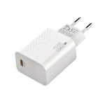25W USB-C Seinakontakt Laadija - Kiire Laadimine iPhone ja Samsung jaoks - Valge/Must, Baltas