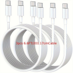 5pakki USB-C Kiirolaadimiskaabel 60W Samsungi jaoks, 3 vnt cc 201,17 cm laidas