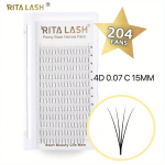 4D 0.07 204 Valet Ripsmed Kitsas Tipud Terav Tip Vol&uuml;&uuml;m Ripsmepikendused, 4D 0,07 C 14MM