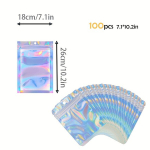 50tk/100tk Taassuletavad Mylar Kotid - 13 Erinevat Suurust Metallist Foolium Holograafiline Pakend., 18x26 cm (7,1x10,2 colio)