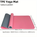1tk TPE &scaron;oki imendumise joogamatt, libisemisvastane., Sakura Rožinė