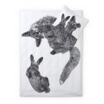 Voodipesukomplekt Villipedot, 150x210, 50x60 cm, must/valge