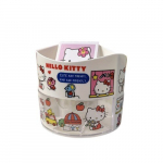 V&auml;line k&otilde;vaketas Sanrio Kuromi ja My Melody P&ouml;&ouml;rlev Lauaorganisaator - Armas Tarvik mitme Sektsiooniga T&ouml;&ouml;koha Tarvikute jaoks., 1 vnt White Hello Kitty＋lipdukas