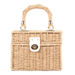 Khaki Wicker Square Crossbody Rattan k&auml;ekott