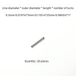 SUS304 Roostevaba Teras Survevedru: 0.5mm Traadi L&auml;bim&otilde;&otilde;t, 3mm V&auml;lisl&auml;bim&otilde;&otilde;t, 5-100mm Pikkused, 20 Tk Kohta.