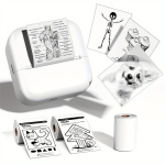 Phomemo M02L Mini Kleebise Printer - Tindita Kleebise Printer iOS Androidile, Termoprint Organiseerimiseks, koos 1 Rull Mitte-Liimidavat Paberit.