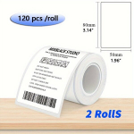 2 rulli soojus-tundlik kleebitav etiketipaber v&auml;ike printer.