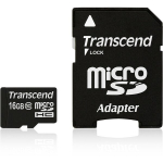 Telefoni m&auml;lukaart Transcend m&auml;lukaart microSDHC 16GB klass 10 + adapter