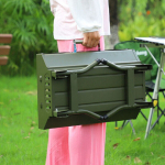 Roostevabast Terasest Kokkupandav K&auml;mpingugrill, Suur Kaasaskantav V&auml;ligrill.