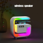 Multifunktsionaalne Laualamp RGB V&auml;rviline LED Laulja Juhtmevaba Laadimine Kellaga, G3MINI-balta