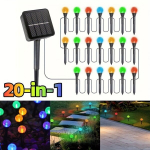 20-komplekti p&auml;ikesepatareiga LED aialambid, v&auml;rvilised mullkera valgused