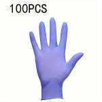 100tk Lillad &Uuml;hekordsed Nitrilkummikindad, Pulbrivaba, 4 Mil Paksed Pehmest Plastikust Kodukasutuseks., M