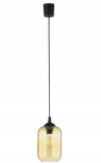 Lae rippvalgusti 1xE27 110cm Must merevaigukollase klaasvarjundiga Mango