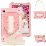 Kott iPad 10.2 jaoks 360&deg; p&ouml;&ouml;ratava k&auml;epideme ja &otilde;larihmaga roosa