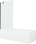 Vann Mexen Vega viimistluse ja klaasseinaga, 160x70 cm + 90 cm, White+Black/Transparent