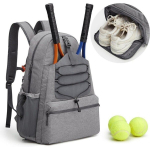 Tenniseseljakott Kaasaskantav Tennisekott, Suure Mahutavusega Pallipakk Reketihoidja P&auml;evakott O_Gray, Gray