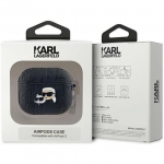 Karl Lagerfeld KLA3PGKCPK AirPods 3 cover czarny|black Monogram Karl & Choupette Head