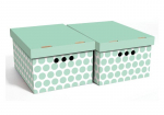 Karbid asjade jaoks A4 Dots Green, 2 tk, 25x18x33 cm