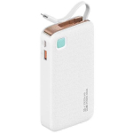 Akupank USAMS Powerbank ze zwijanym kablem Retractable Lightning 10000 mAh PD 20W Fast Charge XY Series biały|white 10KCD22502 (US-CD225)