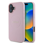 Guess GUHMP16MPGHSMMP iPhone 16 Plus 6.7" r&oacute;żowy|pink hardcase Grained Gold Ring MagSafe