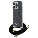 Guess GUHCP16LHC4SEK iPhone 16 Pro 6.3" czarny|black hardcase Crossbody Cord 4G Print
