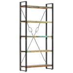 vidaXL 5 riiuliga raamaturiiul, 90 x 30 x 180 cm, taaskasutatud puit
