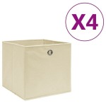 vidaXL mittekootud kangast hoiukastid 4 tk, 28 x 28 x 28 cm, kreemjas