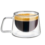 Klaasid, tassid, kannud, Kahekordse seinaga kohviklaasid &ndash; k&auml;epidemega | Latte Macchiato komplekt | Termilised cappuccino ja espresso tassid