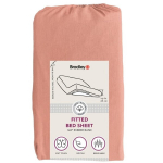 Bradley voodilina kummiga, 120 x 200 x 25 cm, tekstiilist kotis, p&otilde;lenud korall