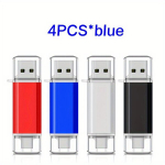USB pulk 4tk K&otilde;rge Kvaliteediga USB M&auml;lupulk Dual OTG Type C, Mėlyna