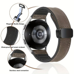 Nutikell 22mm/20mm Ehtne Nahast Kellarihm Sobib Samsungi Vaatajaoks, Rudumas