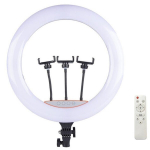 Elight SR18 46cm LED valgusti r&otilde;ngas 3x nutitelefoni hoidjaga + 220V adapter + BT pult must