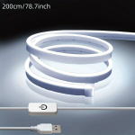 Kodu Kaunistav 5V USB Neoon LED Riba Tuled., Baltas neonas - 2 m / 78,7 colio