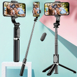 Akuutoitega pikendatav selfie-kepp juhtmevaba kaugjuhtimispuldiga, 360&deg; p&ouml;&ouml;ramine.