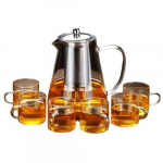 Klaasist Teekannukomplekt Tassidega, 1300ml/43,96+6TAURĖS