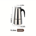 Roostevabast Terasest Moka Kann Espressokohvi Valmistaja , 450 ml
