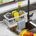 Mitmefunktsionaalne Metallist Seebi- ja N&otilde;uder&auml;tikute Hoidja Kuivatusalusega , Baltas