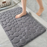 1tk Kivimustriline Pehme WC Vaip, Vannimatt, Libisemiskindel Vaip, 50*80cm juodos spalvos