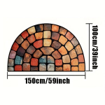 Libisemiskindel Kristallvelvet Pol&uuml;ester Uksematt - V&auml;rviline Kiviprint Poolring Sisustavaip, 100x150 cm