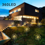 360LED/420LED P&auml;ikesepaneeliga Aialambid, 8 Valgusrežiimi, Aeda/Terrassile/Rajale/Peole/Pulma, &Scaron;iltai balta
