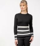 Maglia naiste džemper 822184 01, must/valge